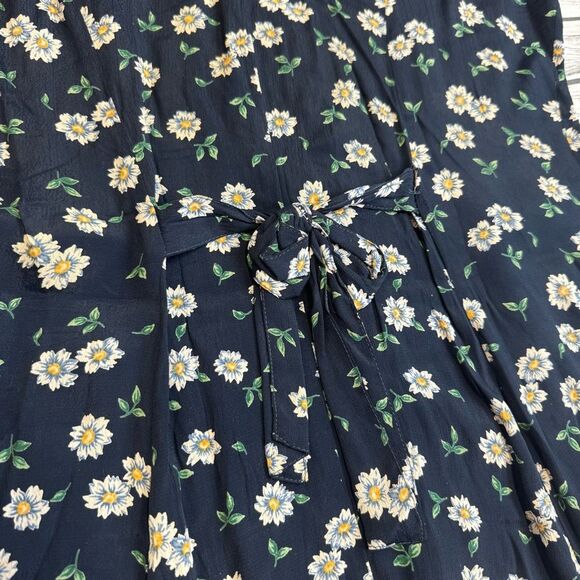 Vinita Women's Floral Button Front Dress VTG Vintage M Med Medium Blue Collared - Picture 13 of 15